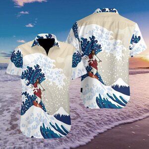 Hawaiian Aloha Jesus Surfing Shirt | Tropical Beach